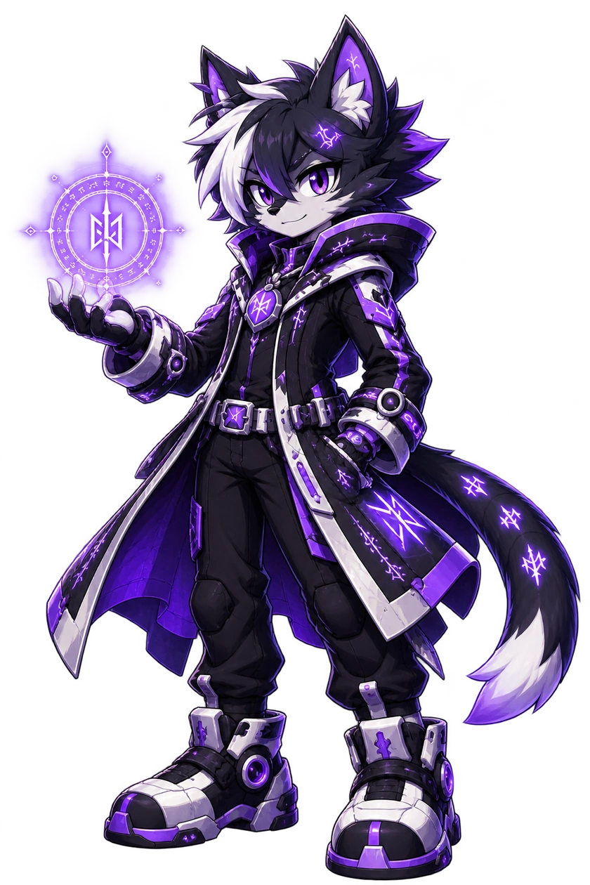 Runeva, the Runeword Technology mascot, presenting a glowing rune symbol